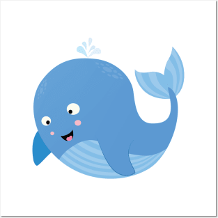 cute whale Posters and Art